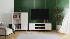 Dulap RTV din casmir Focus 135 cm - picioare aurii