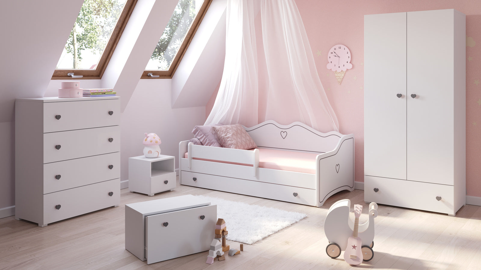Pat pentru copii Emma 140x70 gri