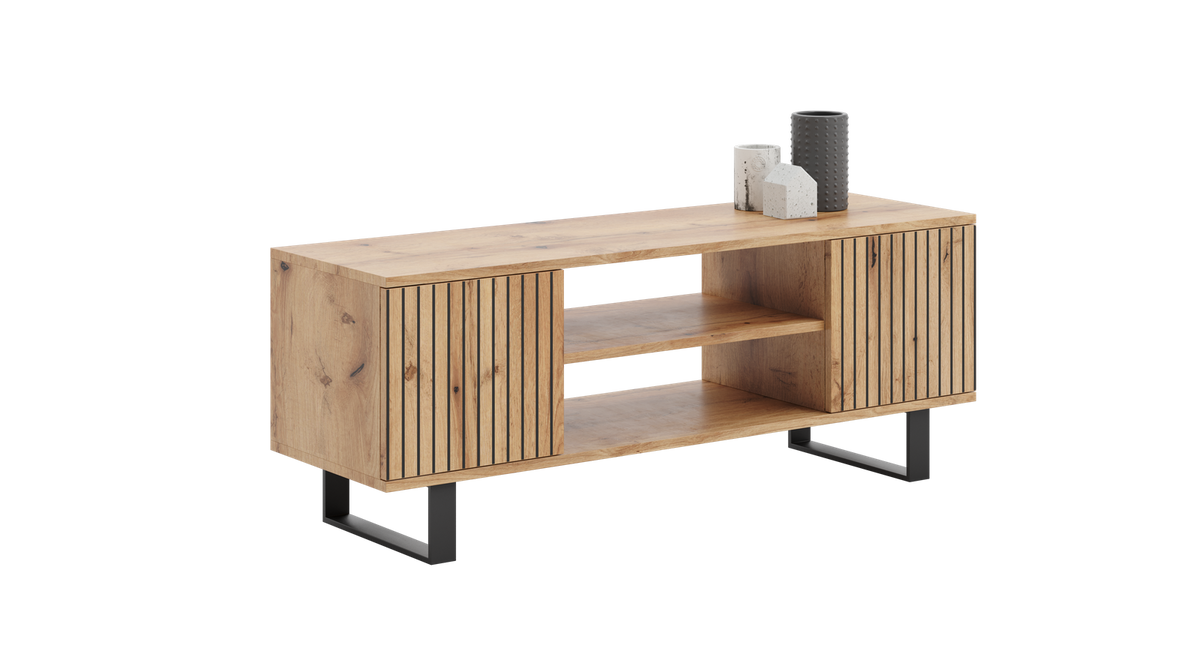 Dulap RTV Focus loft 135 cm - decor sipci stejar craft