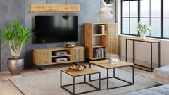 Dulap RTV Focus loft 135 cm - decor sipci stejar craft