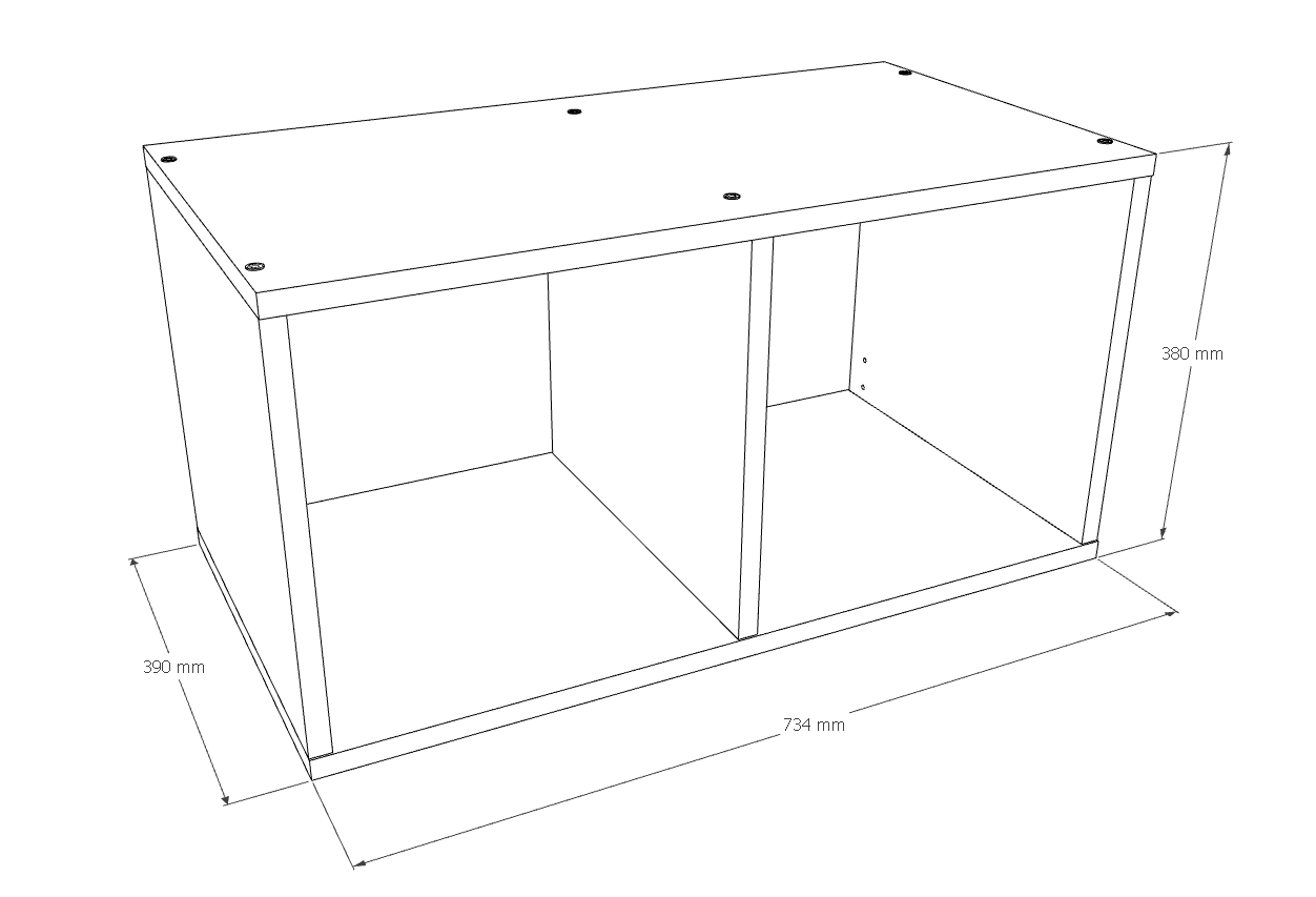 Biblioteca modulara MODUS 2x1 alb