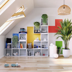 Biblioteca modulara MODUS 2x1 alb