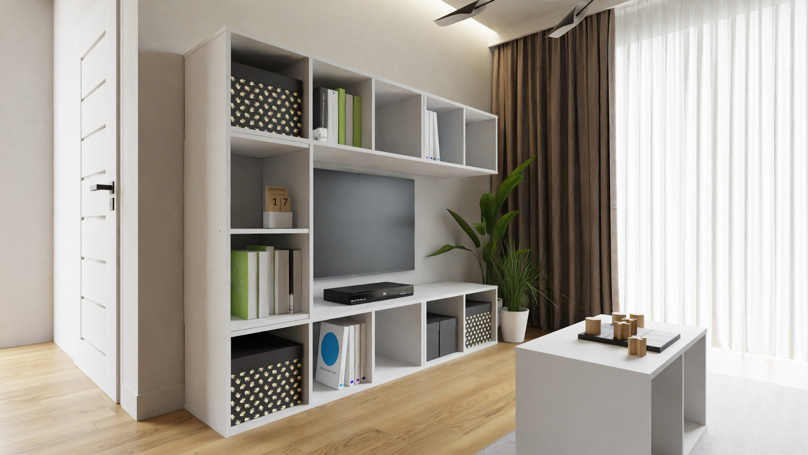Biblioteca modulara MODUS 2x1 alb