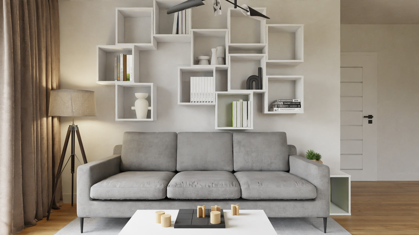 Biblioteca modulara MODUS 3x1 alb