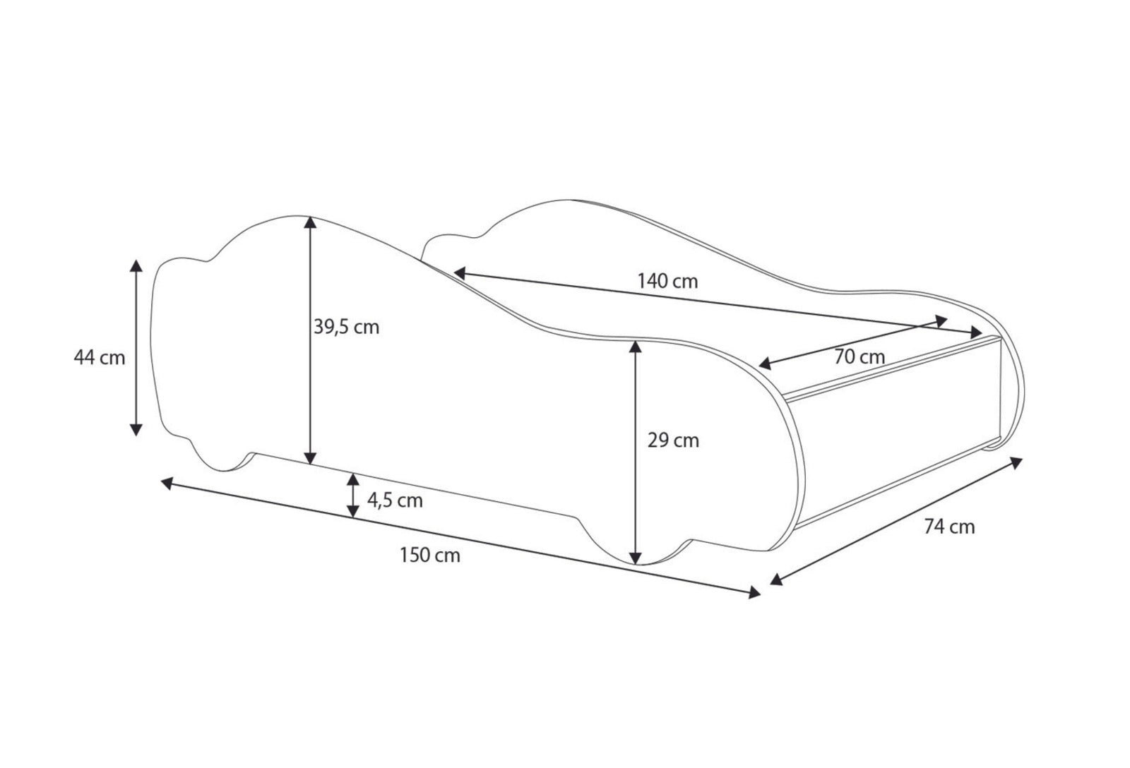 Pat Batcar 140x70 - cu saltea