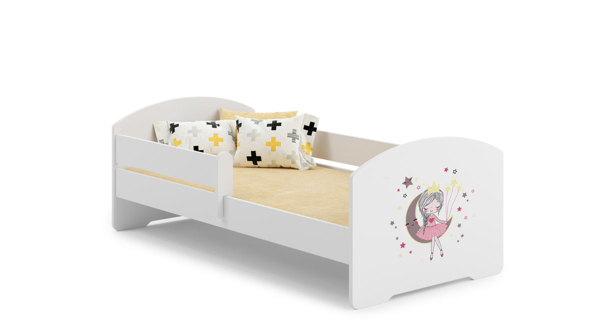 Pat copii LUK 140x70 cu balustrade - Printesa adormita