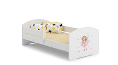 Pat copii LUK 160x80 cu balustrada - Fata cu aripi