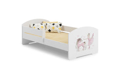 Pat copii LUK 160x60 cu balustrada - Fata cu unicorn