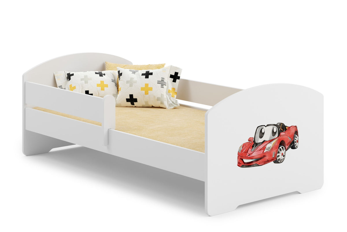 Pat pentru copii Luk 160x80 cu balustrada - Masina de curse