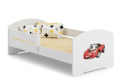 Pat pentru copii Luk 160x80 cu balustrada - Masina de curse