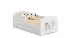 Pat copii Luk 160x80 cu sertar - Fata cu unicorn