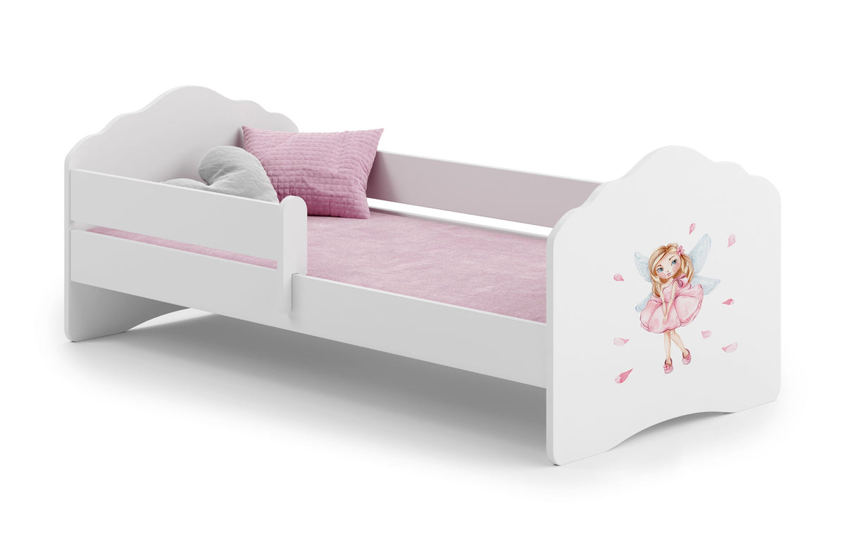 Pat copii FALA 140x70 cu balustrada - Fata cu aripi