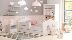 Pat copii FALA sertar 140x70 - Fata cu unicorn
