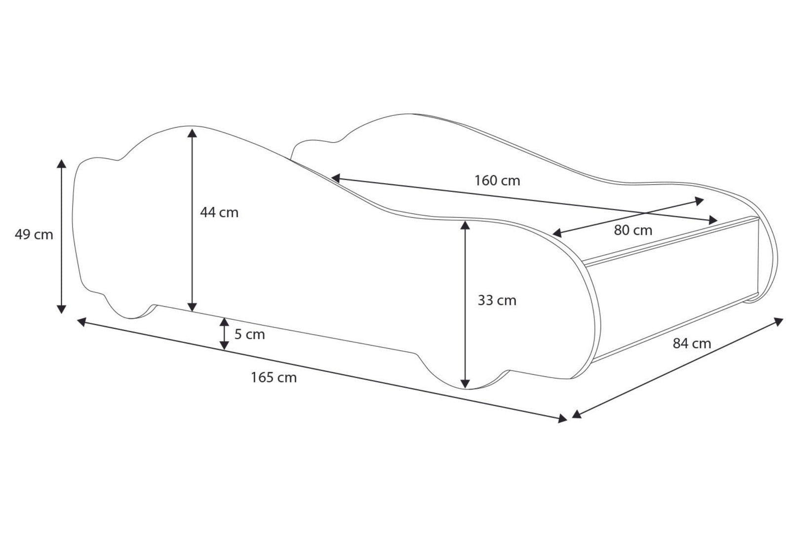 Pat copil TAXI 160x80 - cu saltea