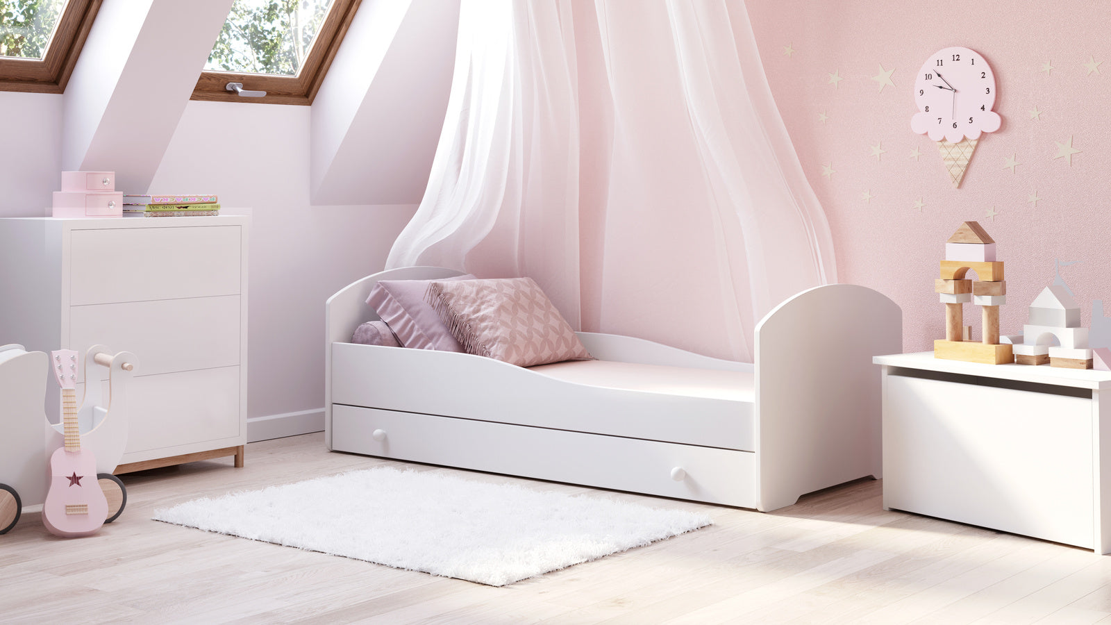 Pat de o persoana Luk 160x80 cu sertar