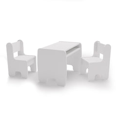 Set masa pentru copii si doua scaune pentru copii - alb