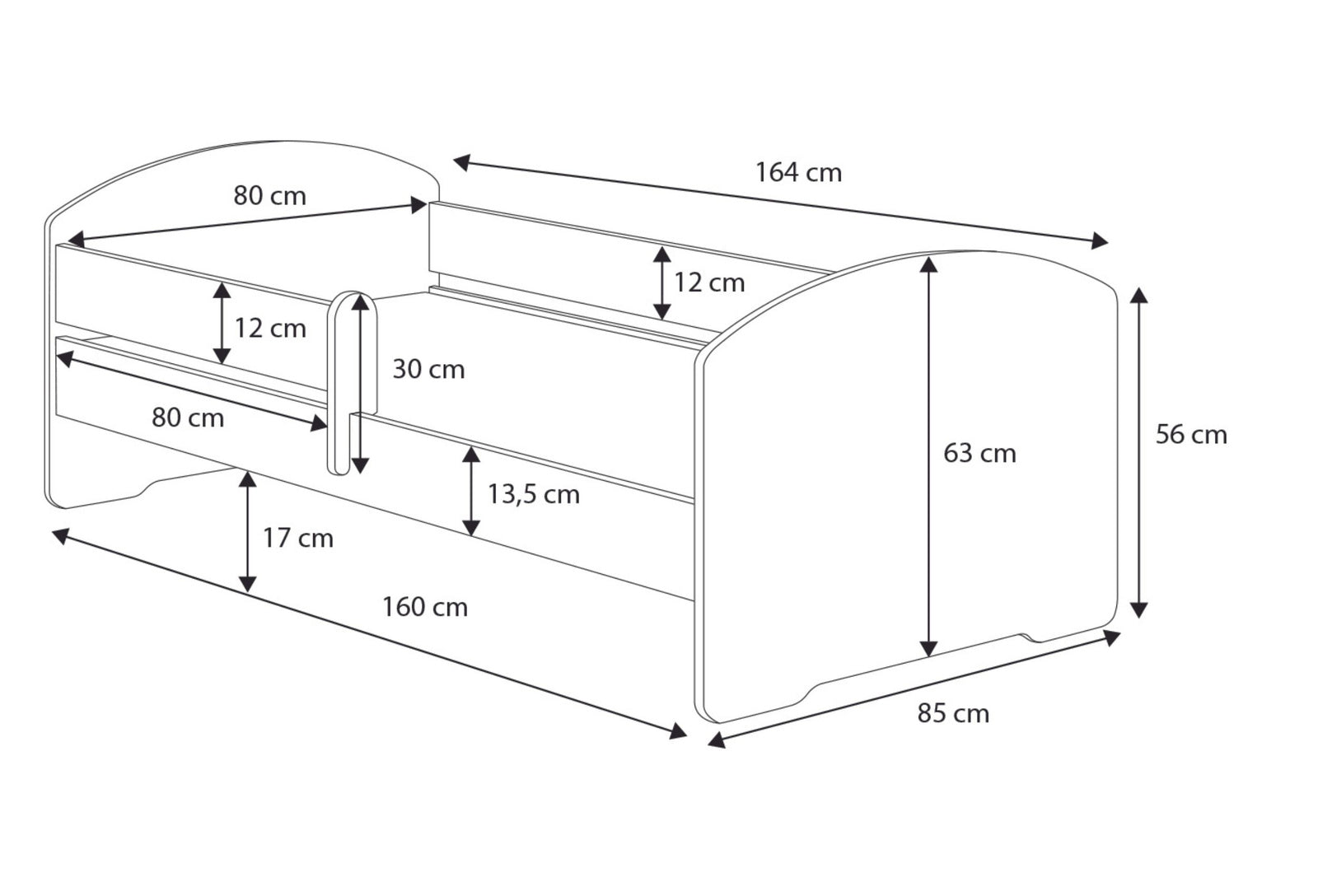 Pat dublu Luk 160x80 - Fata cu aripi