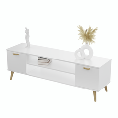 Dulap RTV Focus alb 135 cm - scandinav