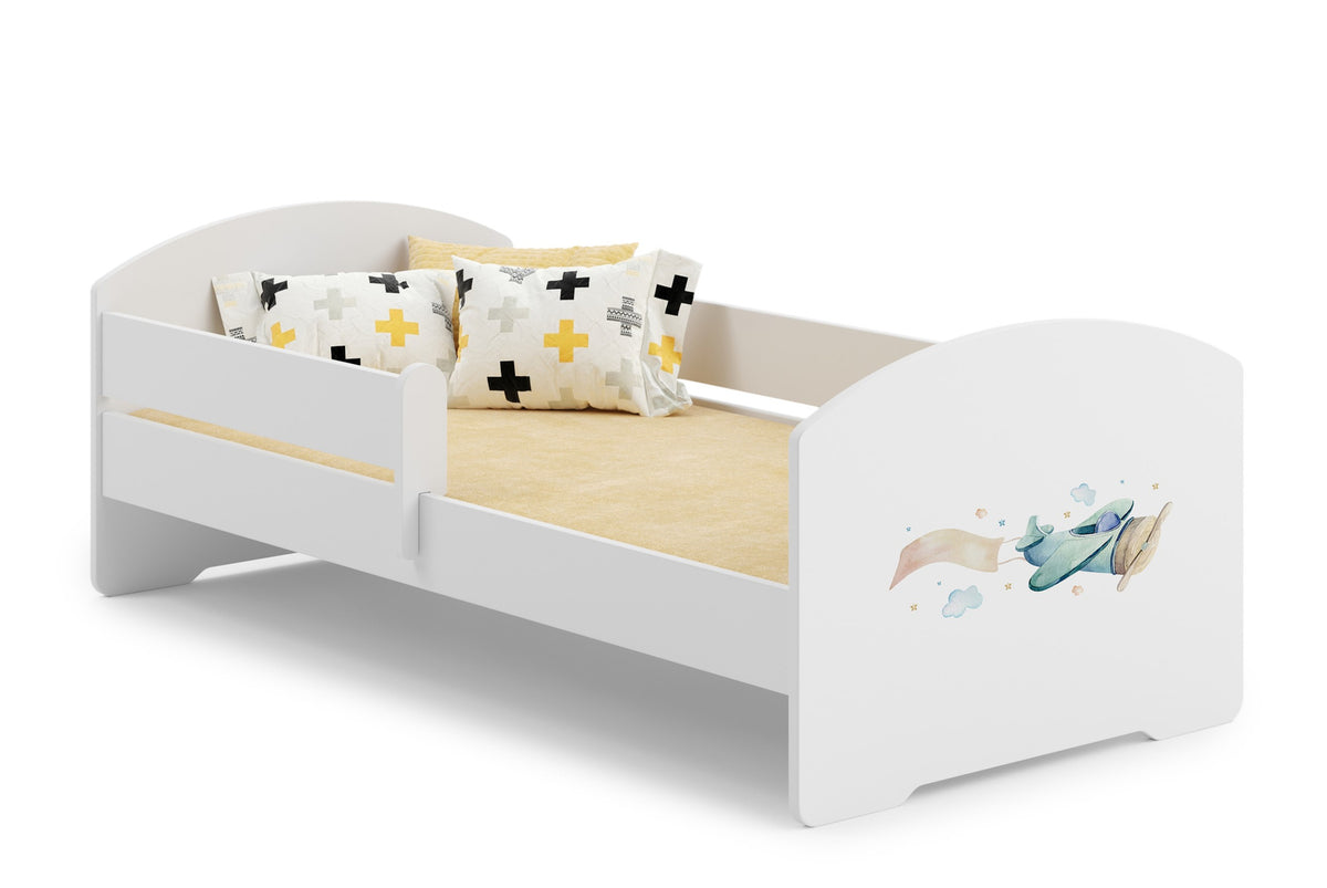 Pat copii LUK 160x80 cu balustrada - Avion