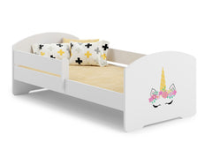 Pat copii LUK 160x80 cu balustrada - Corn unicorn