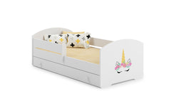 Pat copii LUK 140x70 cu sertar - Corn unicorn