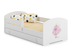 Pat pentru copii Luk 160x80 cu sertar - Printesa in coroana