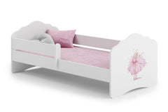 Pat de o persoana Wave 140x70 cu balustrada - Printesa in coroana