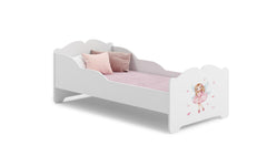ANNA pat copii cu saltea 160x80 Fata cu aripi
