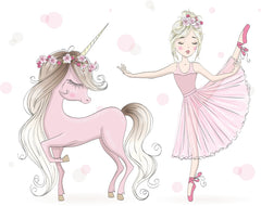 Pat copil ANNA cu sertar 140x70 Fata cu unicorn