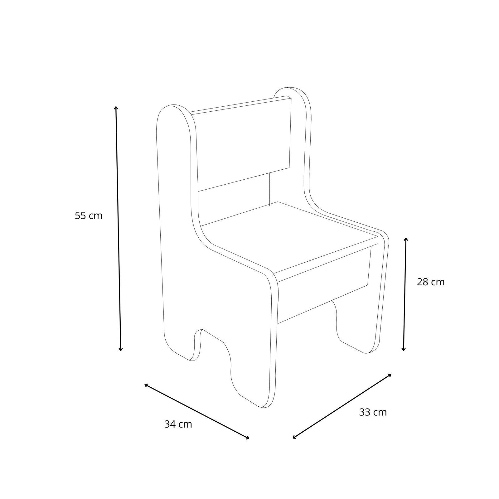 Masa Timi copii + scaun MDF culoare alb / stejar craft gold