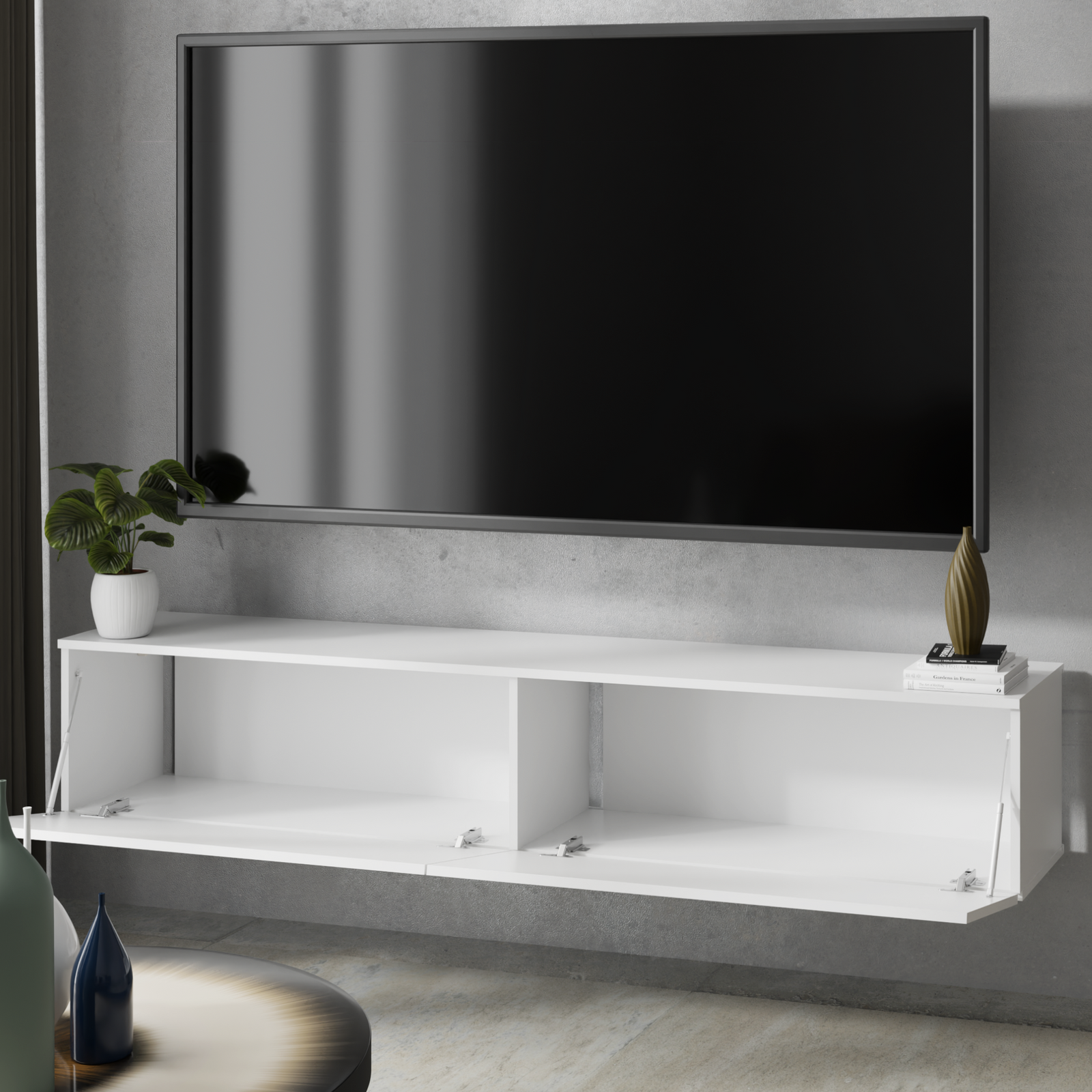 Dulap RTV Nicole 160 cm - culoare Alb