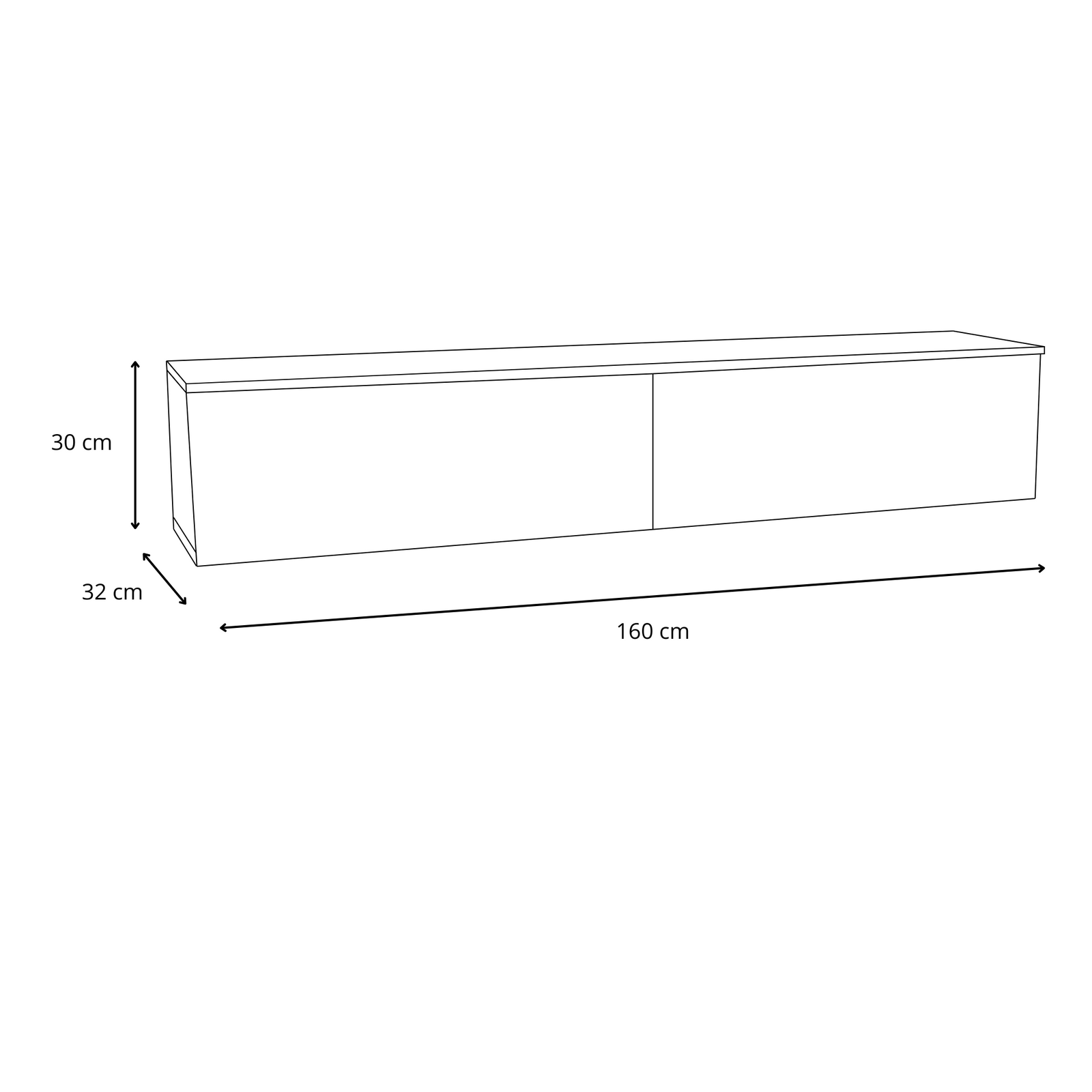 Dulap RTV Nicole 160 cm - culoare Alb