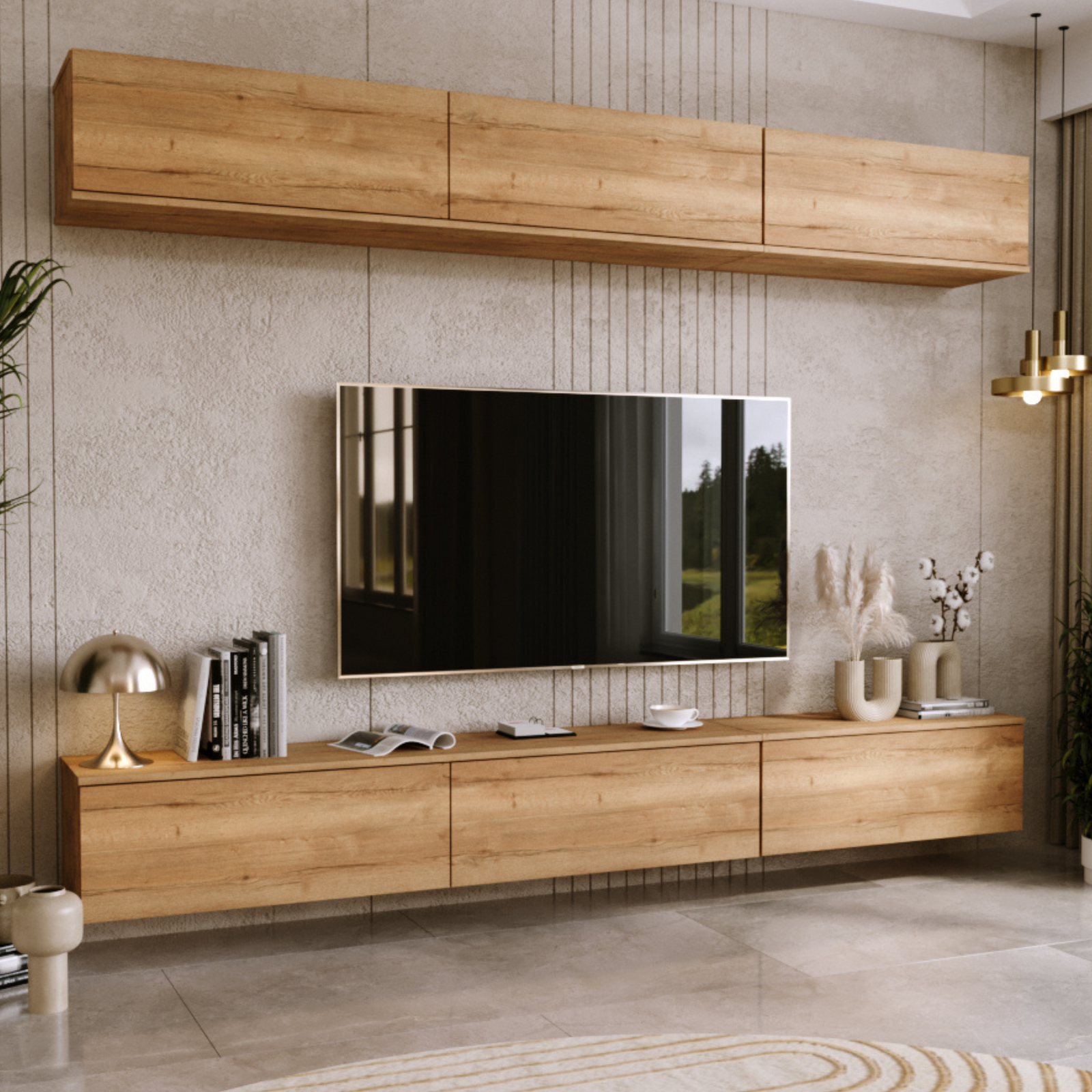 Dulap RTV Nicole 160 cm - culoare Stejar Craft