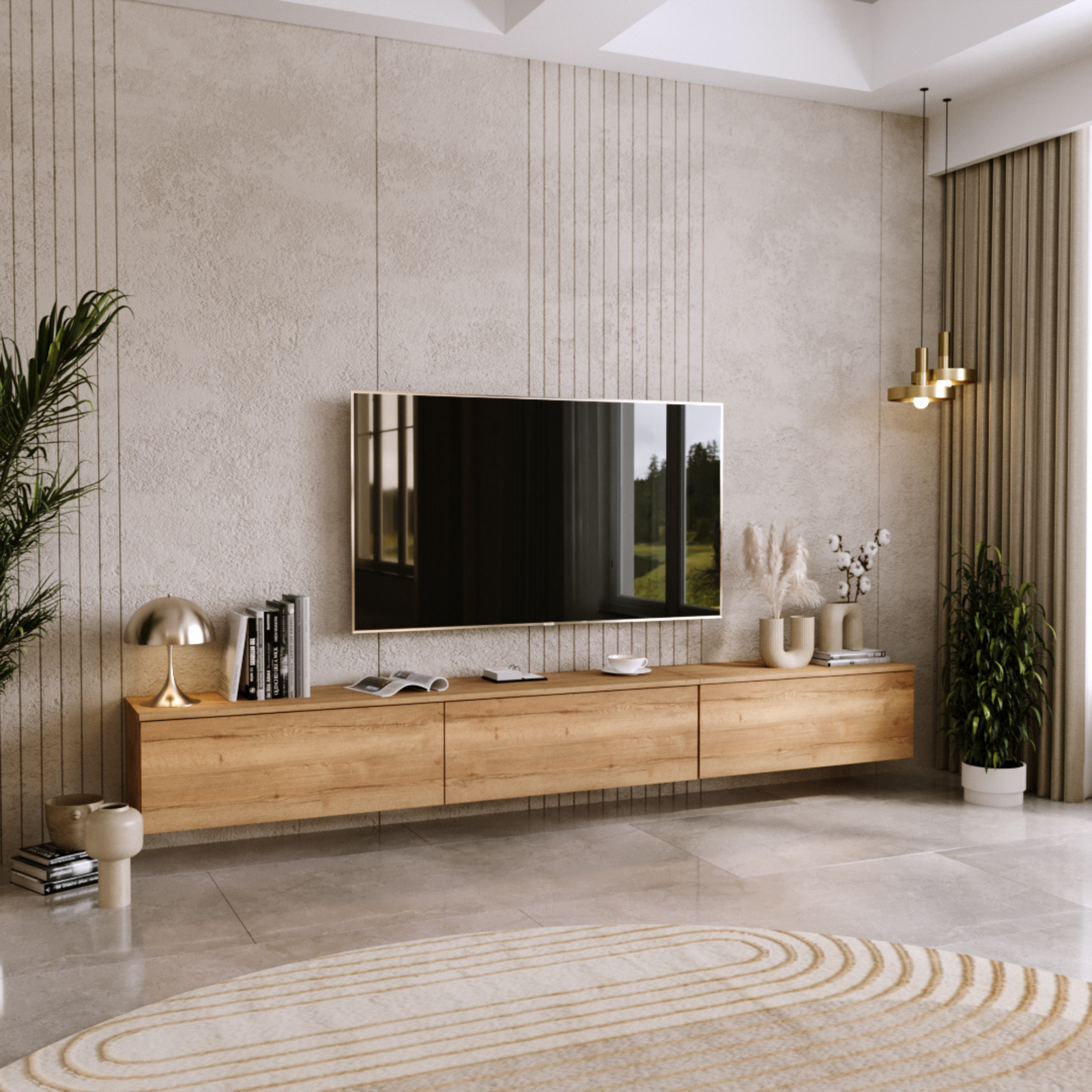 Dulap RTV Nicole 80 cm - Culoare Stejar Craft