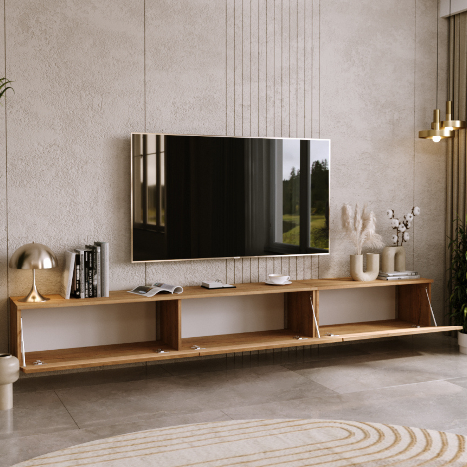 Dulap RTV Nicole 80 cm - Culoare Stejar Craft
