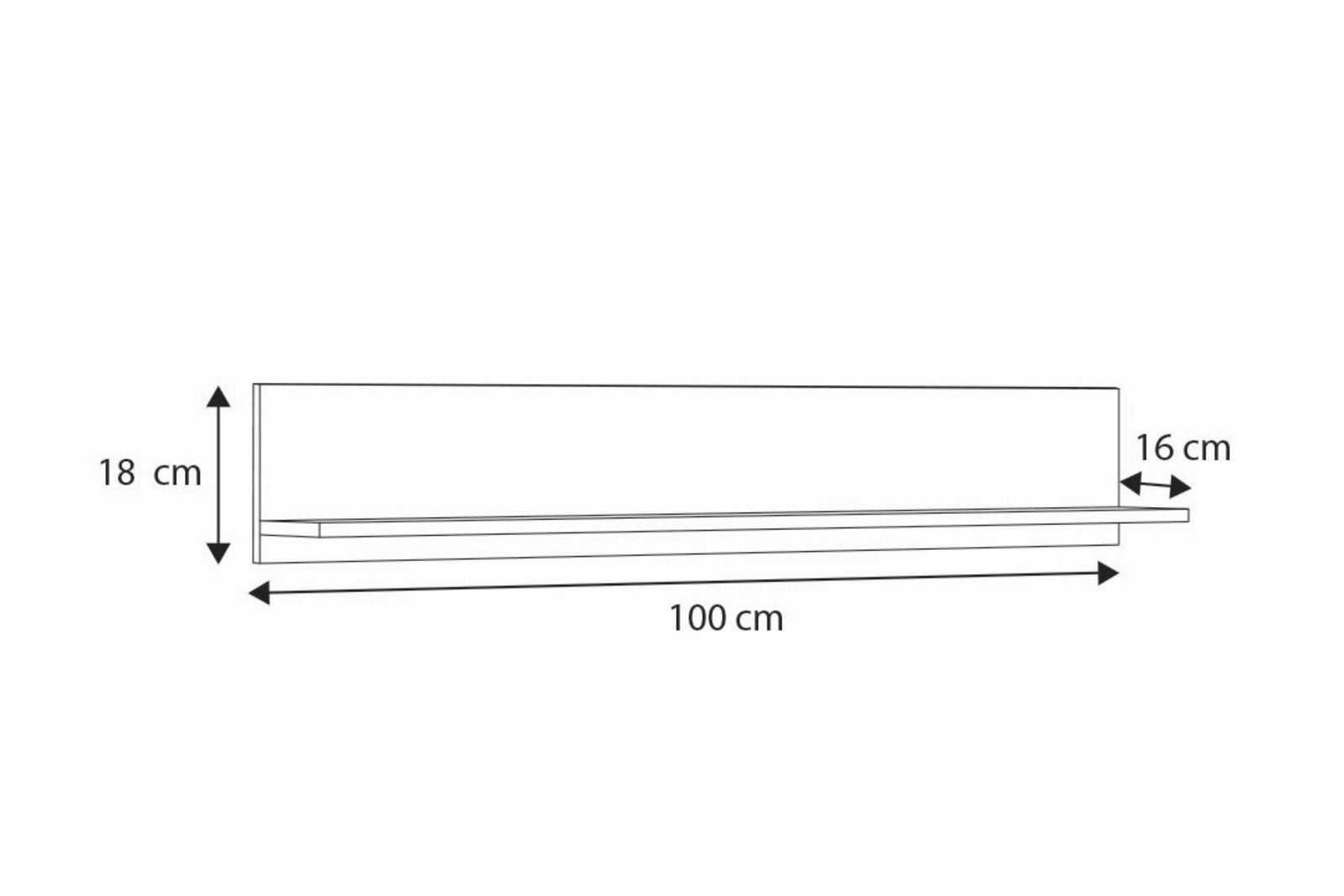 Raft 100 cm - stejar artizanal / negru