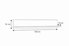 Raft 100 cm - stejar artizanal / negru