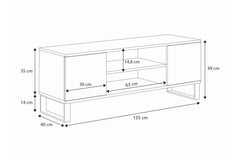 Dulap Focus RTV 135 cm - loft Stejar negru artizan