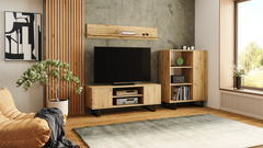 RTV Focus 155 cm - picioare metalice Stejar artizan