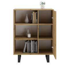 Biblioteca Fondi picioare metalice Stejar artizan