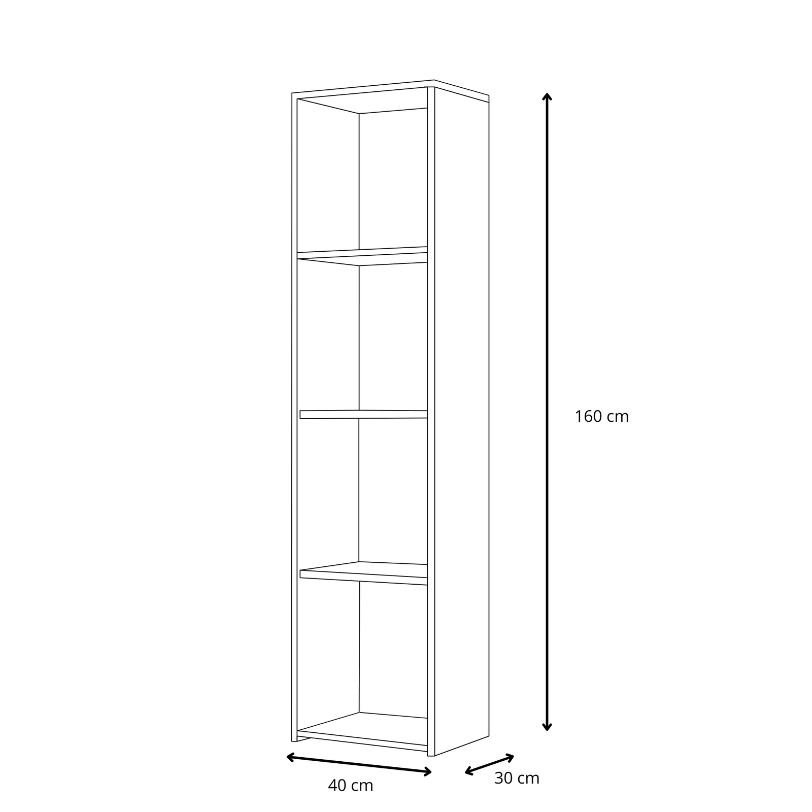 Raft LONI 160x40 cm - culoare Alb