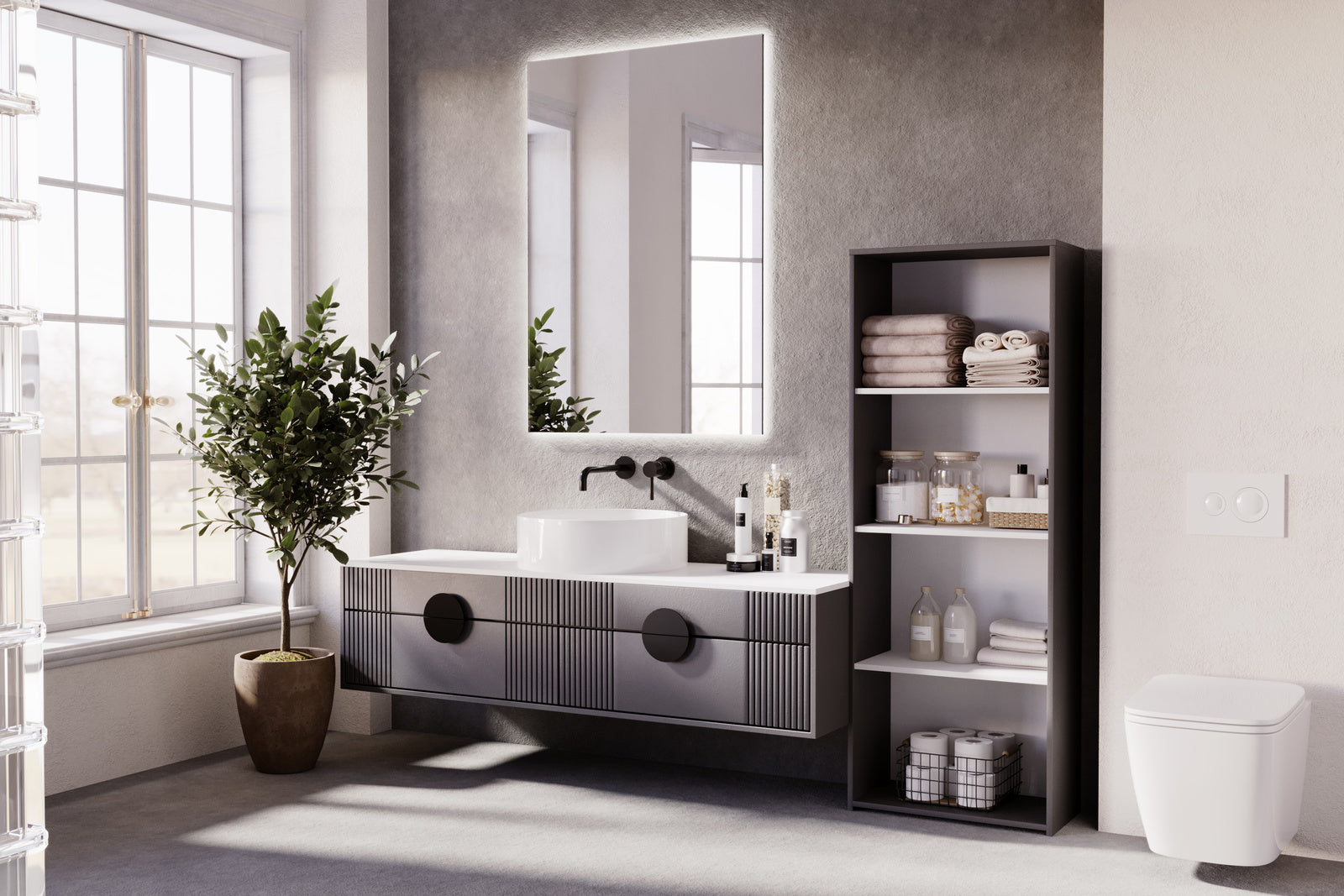 Raft LONI 160x60 cm - culoare Gri