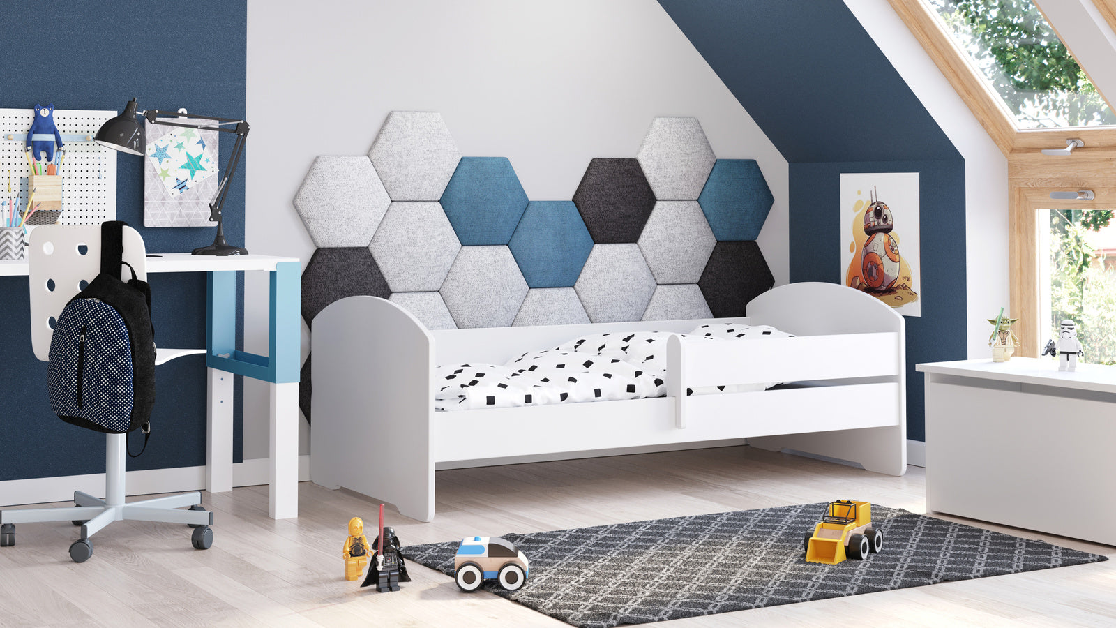 Pat de o persoana Luk 140x70 cu balustrada