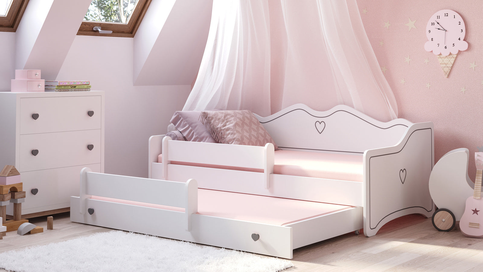 Pat dublu Emma II 160x80 gri
