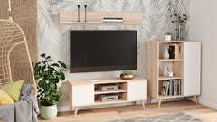 Dulap RTV Focus 155 cm stejar sonoma/alb
