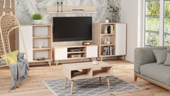 Dulap RTV Focus 155 cm stejar sonoma/alb