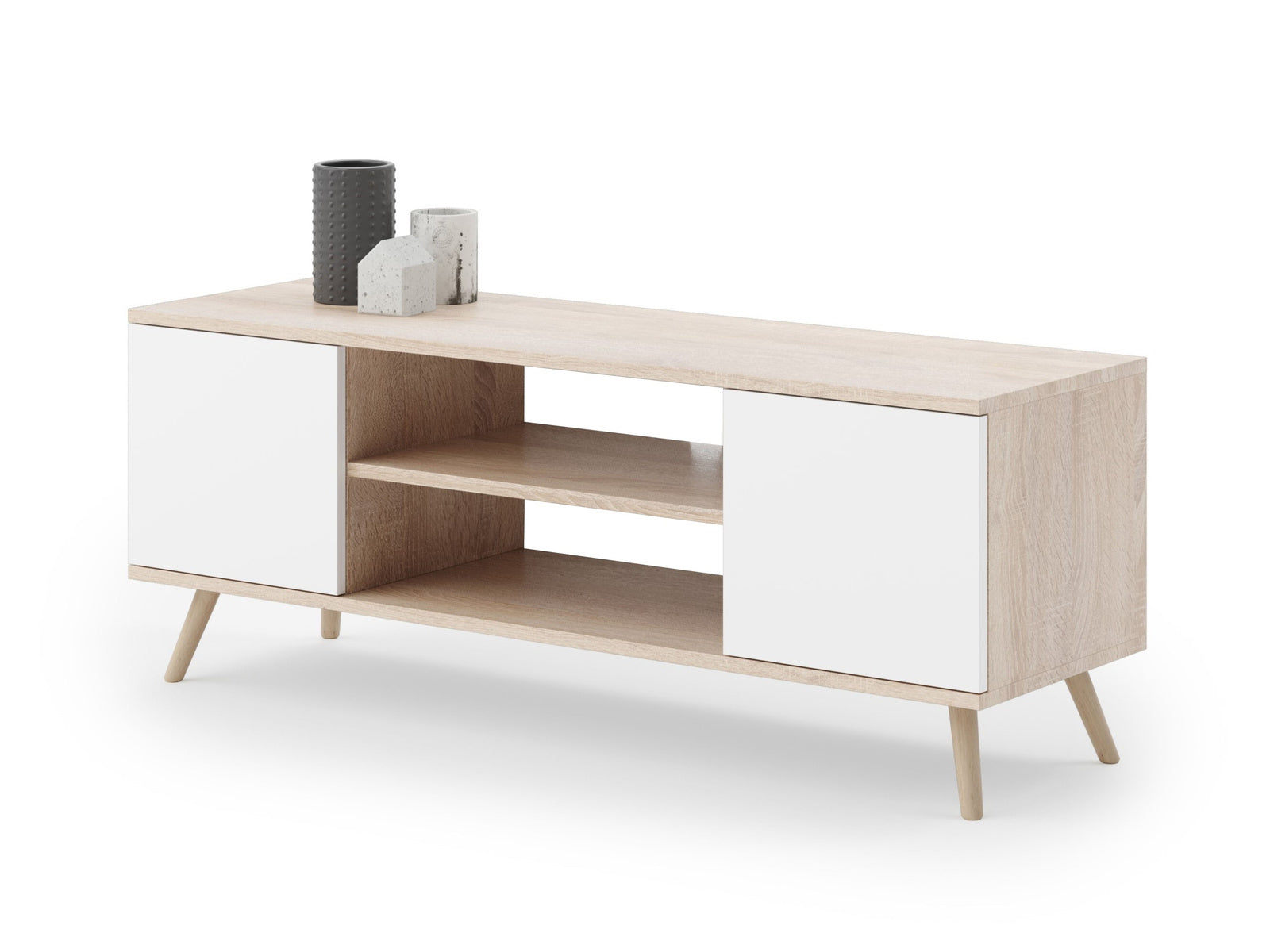 Dulap RTV Focus 155 cm stejar sonoma/alb