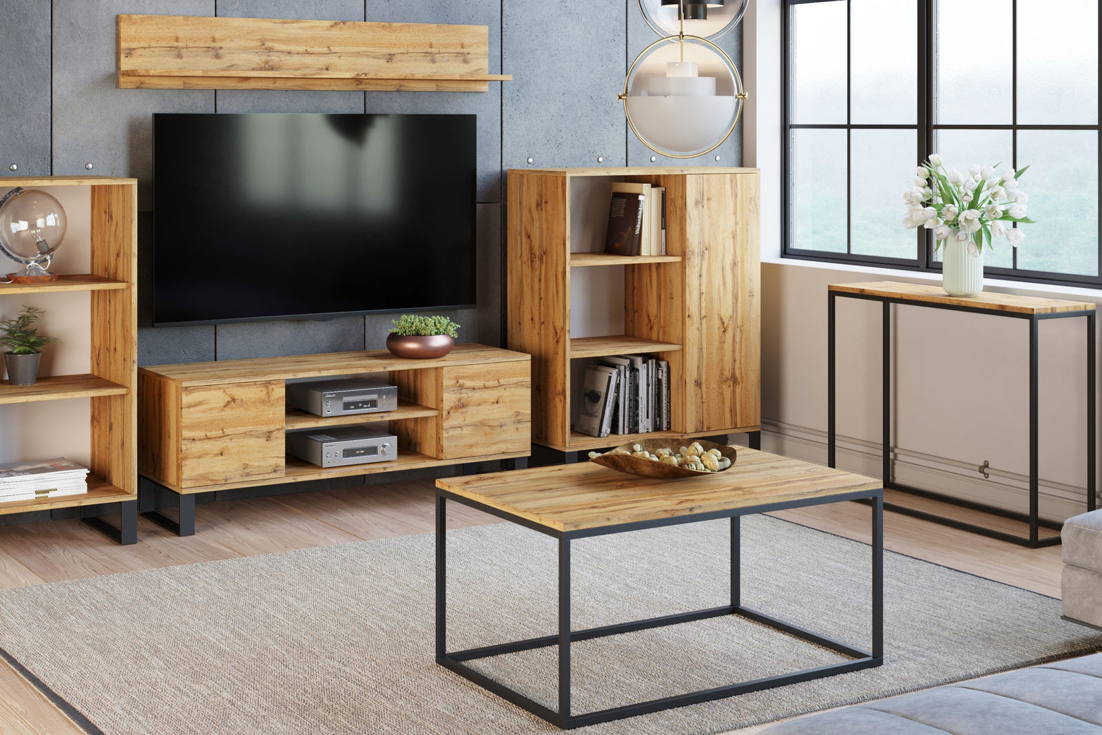 RTV Focus 155 cm - craft stejar stil mansarda
