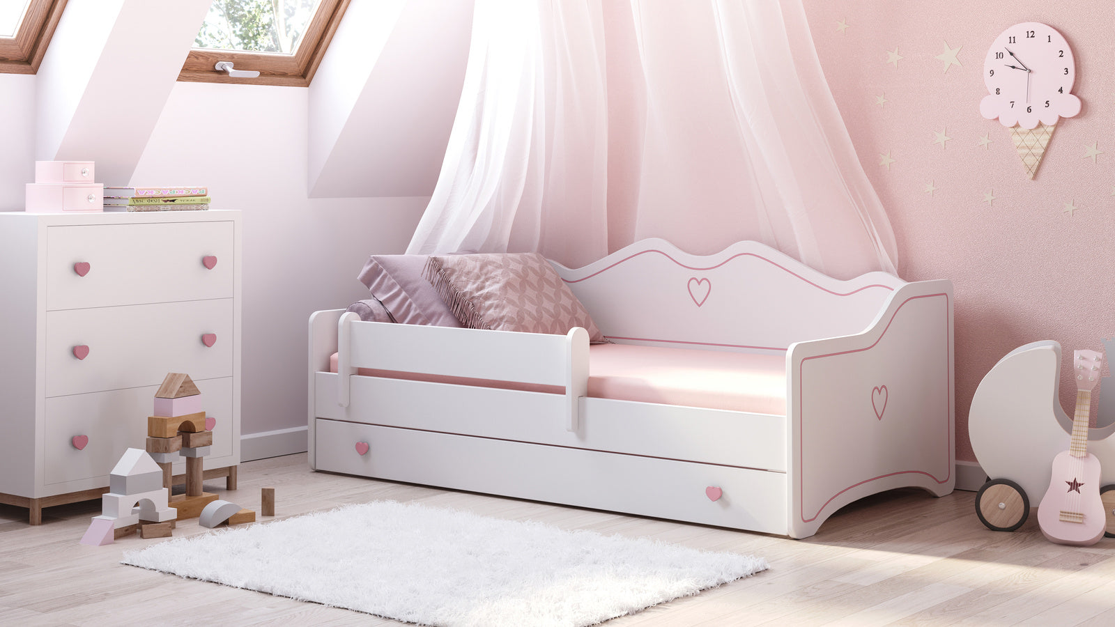 Pat Emma pentru tineret 180x80 roz