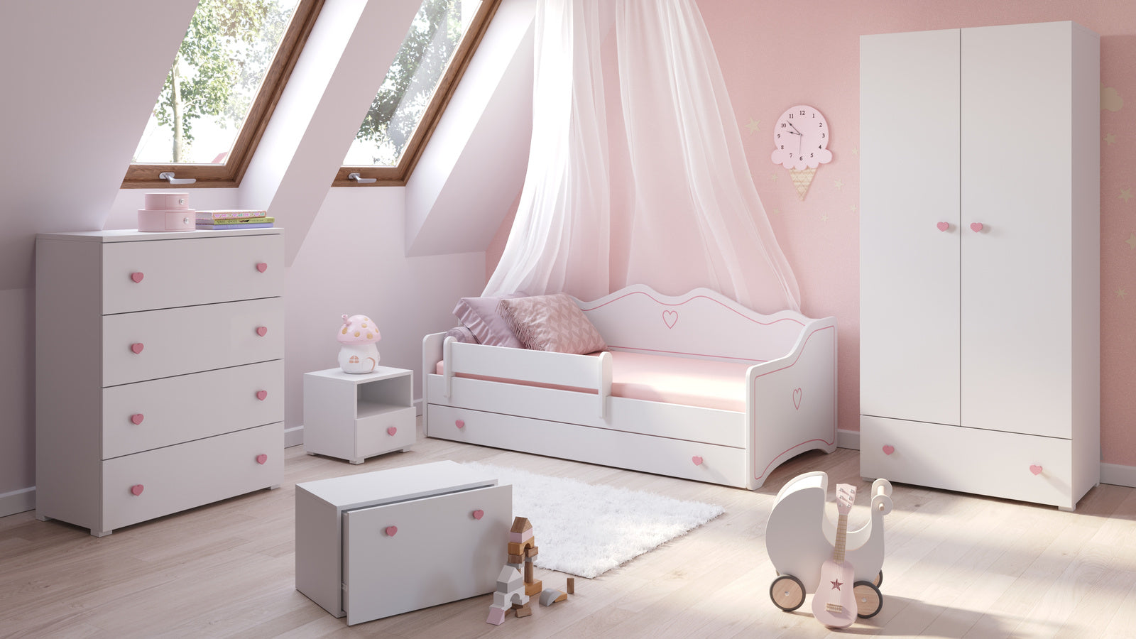 Pat Emma pentru tineret 180x80 roz